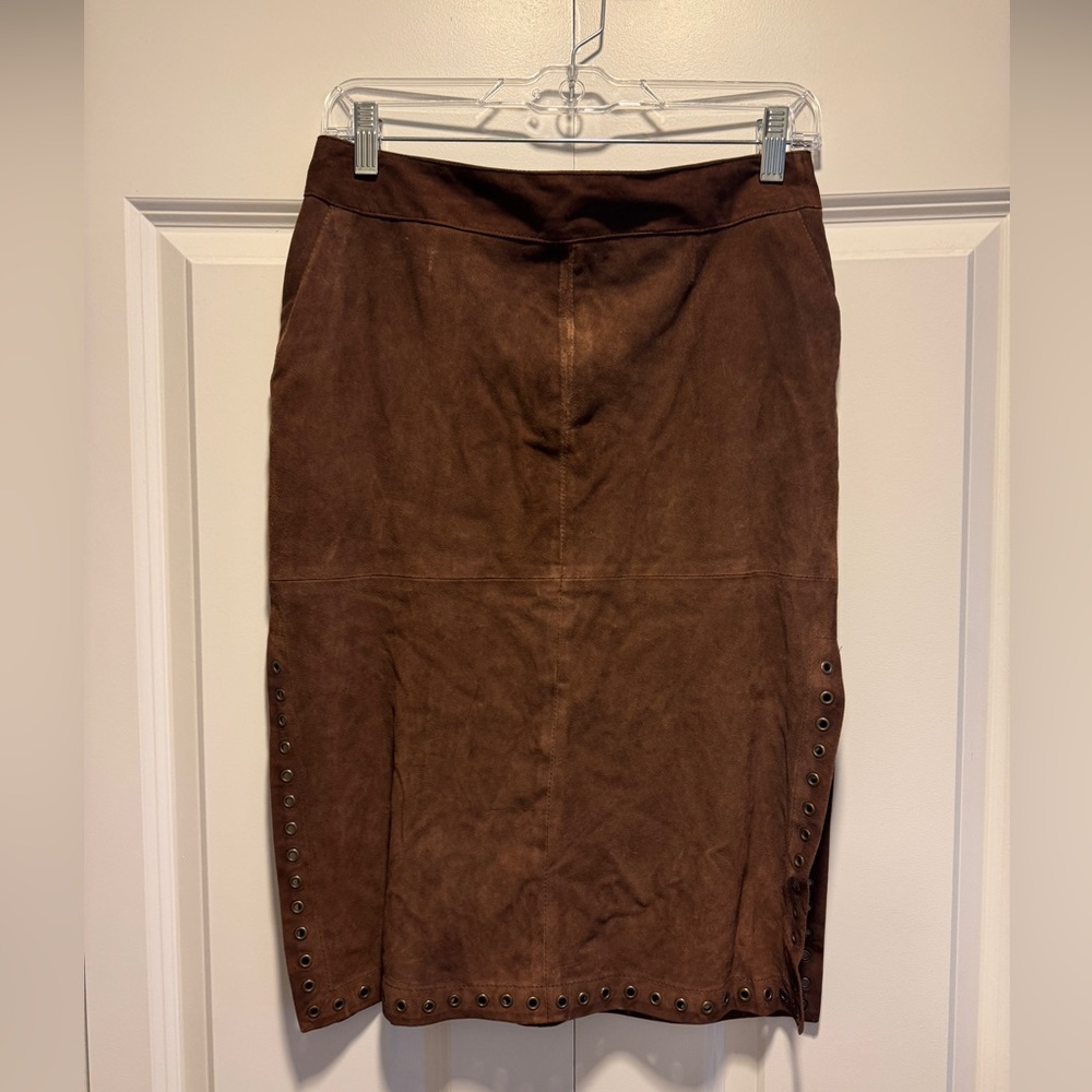 Celine Leather mid-length skirt, size 38FR
